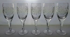 Bohemian Stemmed Crystal Shot Glass Pinwheel Pattern - Picture 1 of 8