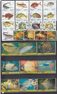 FAUNA MARINA PESCI FISHES PECES ASIA 26 val. diff. EMIRATI DUBAI AJMAN OMAN - Imagen 1 de 1
