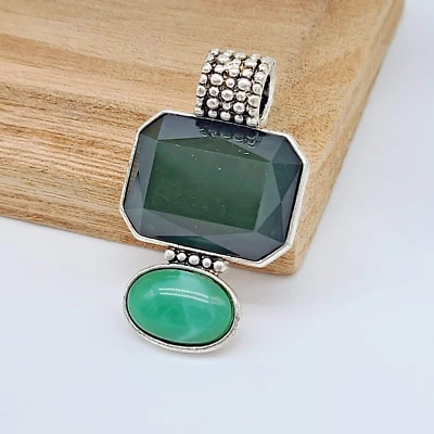 Colgante Lia Sophia MOJITO Plata Mate Cuarzo Verde y Cristal Corte Esmeralda Foto 1 de 4