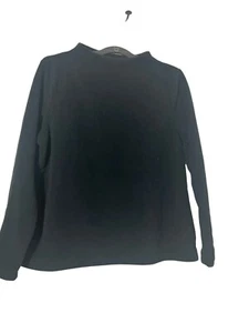 Talbots Women’s Black Fleece Pullover Sweater Size large NWT NEW - Picture 1 of 7