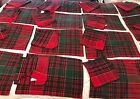LOT 15 tapis avec 15 serviettes à dîner rouge forêt vert or plaid Noël vintage