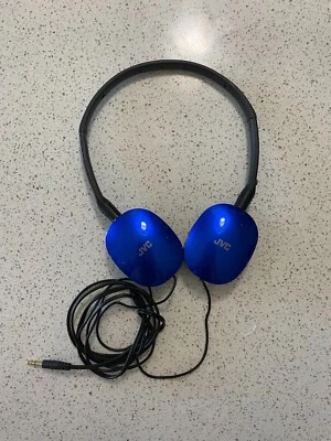JVC HA-S160A Flat & Foldable Lightweight On-Ear Stereo Headphones Blue - Image 1 of 4