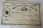 CERTIFICAT DE STOCK McSHERRYSTOWN & HANOVER TURNPIKE Co. 1882 - # 36 comté d'Adams