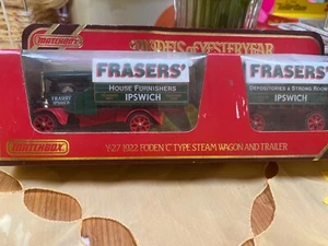 Matchbox Models of Yesteryear Y27 1922 Foden 'C' Type Steam Wagon and Trailer - Picture 1 of 2