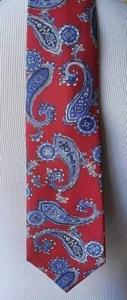 Daniel Cremieux 7 Fold Tie Red Paisley Limited Edition Silk - Picture 1 of 3