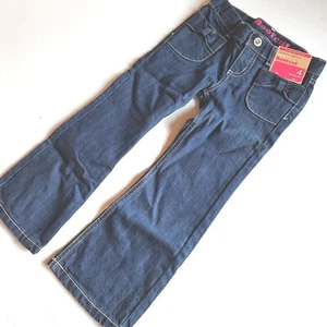Gymboree Girls sz 8 slim Friendship Camp Bow Pocket Bootcut Jeans NWT Dark Wash - Picture 1 of 3