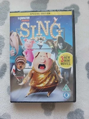 DVD Movie - Sing - Animated Movie + 3 New Mini Movies - 2017 - Sealed - Image 1 of 4