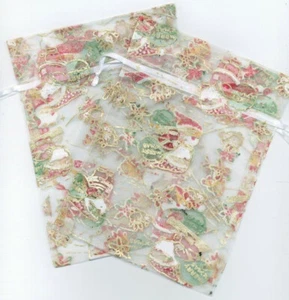 Organsa Bags 17cm x 12.5 Christmas Design Wholesale packs of 100 - Picture 1 of 1