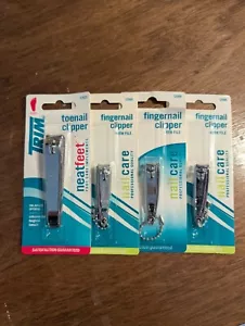 3 Trim FingerNail Clipper carded & 1 Toe Deluxe Nail Clipper Enlarged - Picture 1 of 1