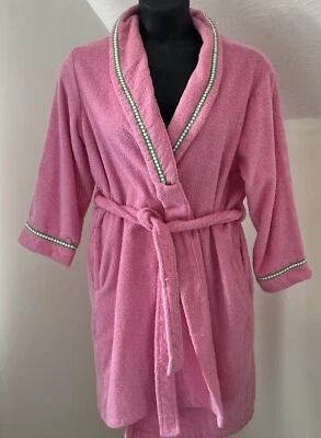 Lilly Pulitzer pink with green trim robe size medium - Image 1 of 4