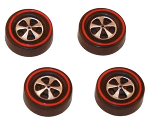 4 Brightvision Redline Räder - 4 mittlere Kappe tiefe Schale stumpf Chrom Stil - Bild 1 von 4