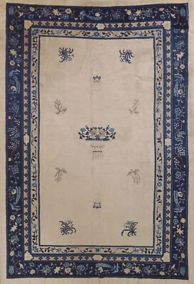 Antique Peking Vegetable Dye Chinese Handmade Area Rug 6'x9' Room Size Carpet - Image 1 of 4