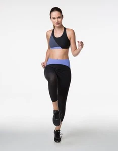 Flagpole Swim Women's Copeland Athletic Leggings Pants Sz L 185 Periwinkle black - Picture 1 of 7