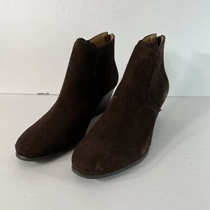 Jack Rogers Suede Wedge Back Zip Booties Ankle Boots Size 9M - Picture 1 of 6