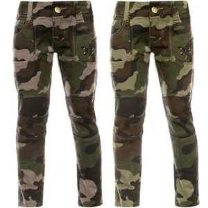Girls Jeans Pants Stretch Leisure Pants Rivets Black Blue SALE - Picture 1 of 14