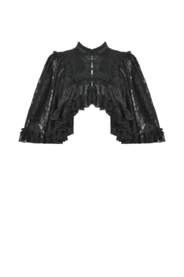 Capa Dark In Love Mujer Negra Gótica Punk Legante De Colección Encaje Mangas Grandes Foto 1 de 4