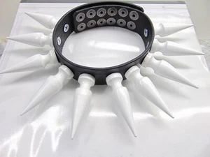 LEATHER BLACK GIANT SPIKES CHOKER.BLACK METAL...(MDLC0363).....GAAHL - Picture 1 of 10