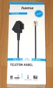 Hama - kabel telefoniczny - TAE-F - 1,5m - NOWY! - Zdjęcie 1 z 5