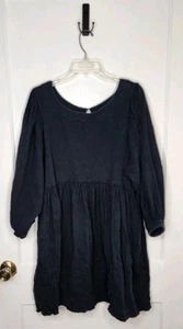 Vestido de playa Free People para mujer L negro Get Obsessed Babydoll minimalista boho - Imagen 1 de 5