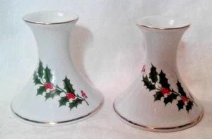 Pair of Beacon Hill Porcelain Christmas Candle Holders - Picture 1 of 9
