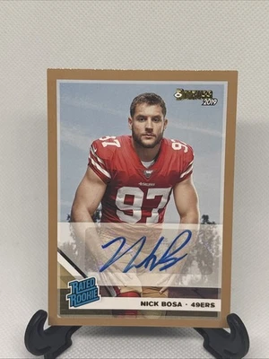 2019 Panini Donruss Bronze Rated Rookie Auto Nick Bosa #318 Auto RC - Image 1 of 4