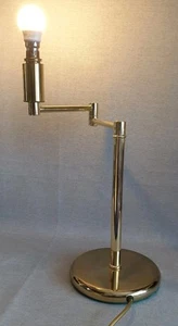 Vintage massive Messing Schwenkarm Tischlampe Dreharm 70er Jahre - Bild 1 von 11