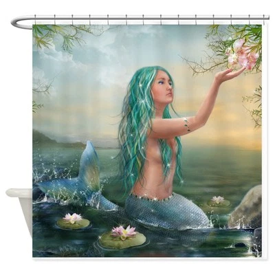 Cortina de ducha de tela decorativa CafePress Marine Mermaid (69"x70") (770628112) Foto 1 de 3