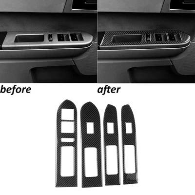 Interruptor de elevación de ventana de fibra de carbono real 4 piezas para Ford Escape Tribute Mariner Foto 1 de 4