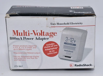 Adaptador de corriente multivoltaje 800 mA 273-1667 RadioShack NOS Foto 1 de 4