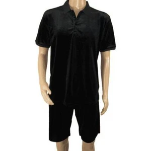 Men 2pc Stacy Adams leisure jogging suit Shorts Set Summer 3820 Black Velvet - Picture 1 of 10