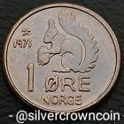 Norway 1 Ore 1971. KM#403. One cent coin. Squirrel. Animals. Norge. Olav V. H