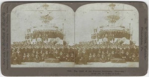 Acorazado ruso Retvizan 1905 tripulación naval original militar marina Stereoview - Imagen 1 de 1
