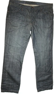 Jean vintage Wrangler Eher W42 L36 Rockville bleu occasion jambe droite enduit - Photo 1/4