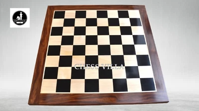 21" Grandmaster Series Ebony Wood Chess Board - Ebony & Maple Wood- 55mm Square - Image 1 of 4