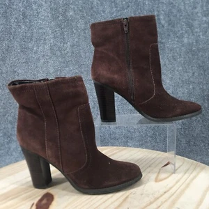Carlos Santana Boots Womens 9.5 M Amarillo Ankle Booties Brown Leather Zip Heels - Picture 1 of 17