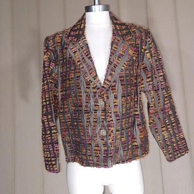 Blazer VINTAGE Mujer Mediano Marrón Texturizado Ondulado Modas Únicas por Aida Retro Foto 1 de 4