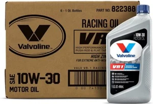 Case of 6 Valvoline VR1 High-Performance Racing Oil SAE 10W30 Motor Oil,1 QT NEW - Picture 1 of 11