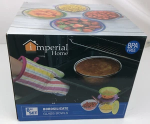 Imperial Home Borosilicate Glass Bowls 8 Piece Set - Picture 1 of 6