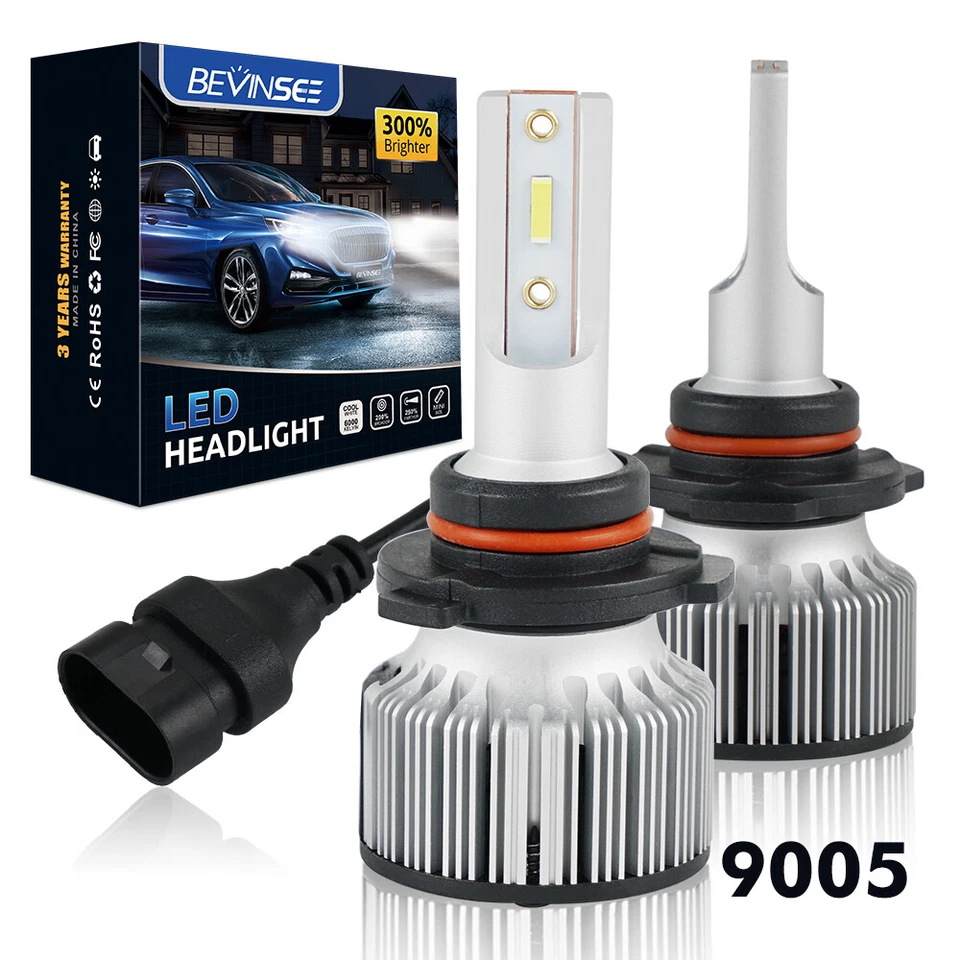 HB3 9005 LED Headlight Bulbs 6000K 6000LM High Beam For Nissan Juke 2015-2018 - Image 1 of 4