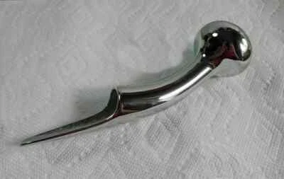 Solid Brass Chrome Finish Heavy top Handle for Wooden Walking Cane / Stick deep - Image 1 of 4