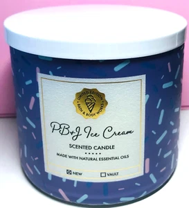 *NEW* LIMITED EDITION ~ PB &J ICE CREAM ~ 3 Wick CANDLE ~ Bath & Body Works - Picture 1 of 1