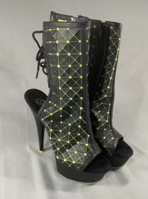 PLEASER DELIGHT-1018 MTX EE. UU. 8 plataformas de tacón alto Cyber Goth Industrial Rave Foto 1 de 4