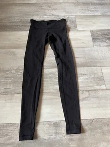 Lululemon Wunder Under 25" Crop Leggings SZ 4 Black Solid Active Yoga Casual - Picture 1 of 9
