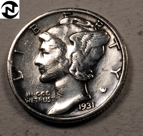 1931-S Mercury Dime ~ Almost Uncirculated (AU) ~ 90% Silver ~ (D590) Cover