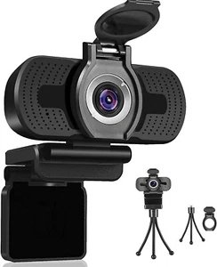 Dericam 1080P Webcam with Microphone, USB Computer Web Camera, Plug and Play Des - Picture 1 of 6