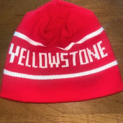 Boné gorro de malha lembrança vintage Yellowstone chapéu esqui inverno - Imagem 1 de 4