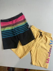 Hurley 2 Pares Niños L Talla 14 Bañador Board Shorts Pantalones Cortos Activos Multicolor - Imagen 1 de 17