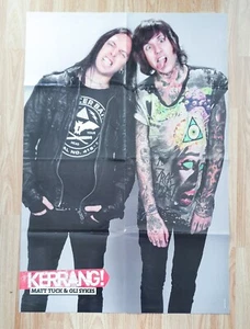 KERRANG! Double Sided Portrait Colour Matt Tuck, Oli Sykes & All Time Low Metal - Picture 1 of 2