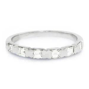 Baguette Diamond Channel Set Wedding Band 14K White Gold .50ctw - Picture 1 of 7