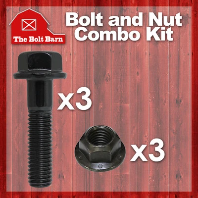 THE BOLT BARN (3) 5/8-11x4-1/2 Grade 8 Hex Flange Bolts & (3) 5/8-11 Gr.G Flange Lock Nuts